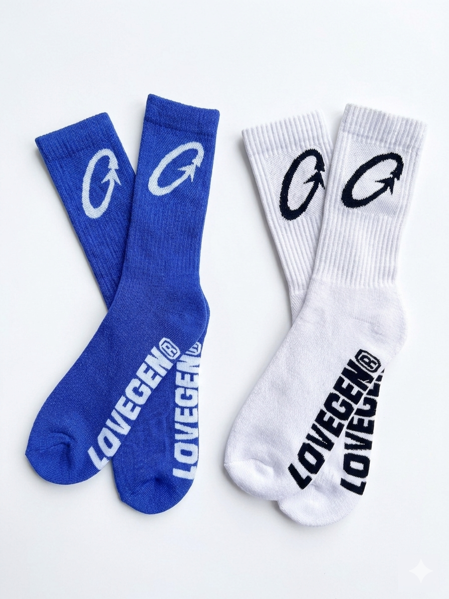 Gen Socks [Pack of 2] Blue & White
