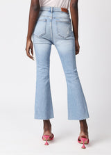 Mid Blue Phoenix Cropped Flare Jeans