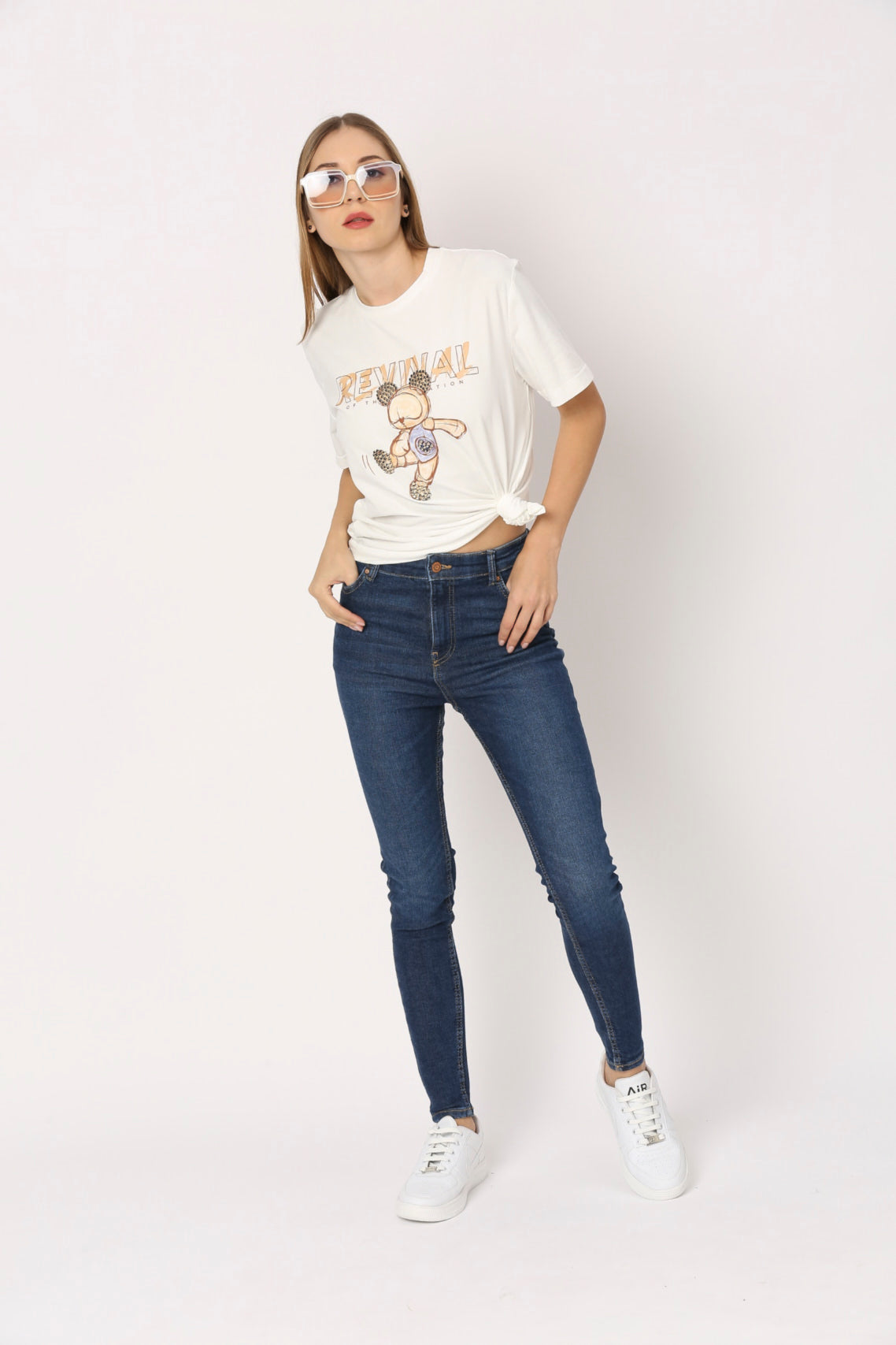 Women's Off White Bear Tee