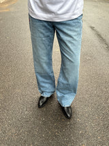 Men's Straight Wide Jeans Mid Blue