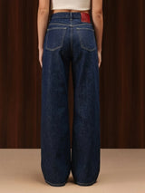 Wide Leg Cross-over Waist Jeans Rinse