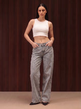 Women's Straight Wide Jeans Grey