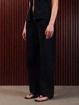 Women's Straight Wide Jeans Black