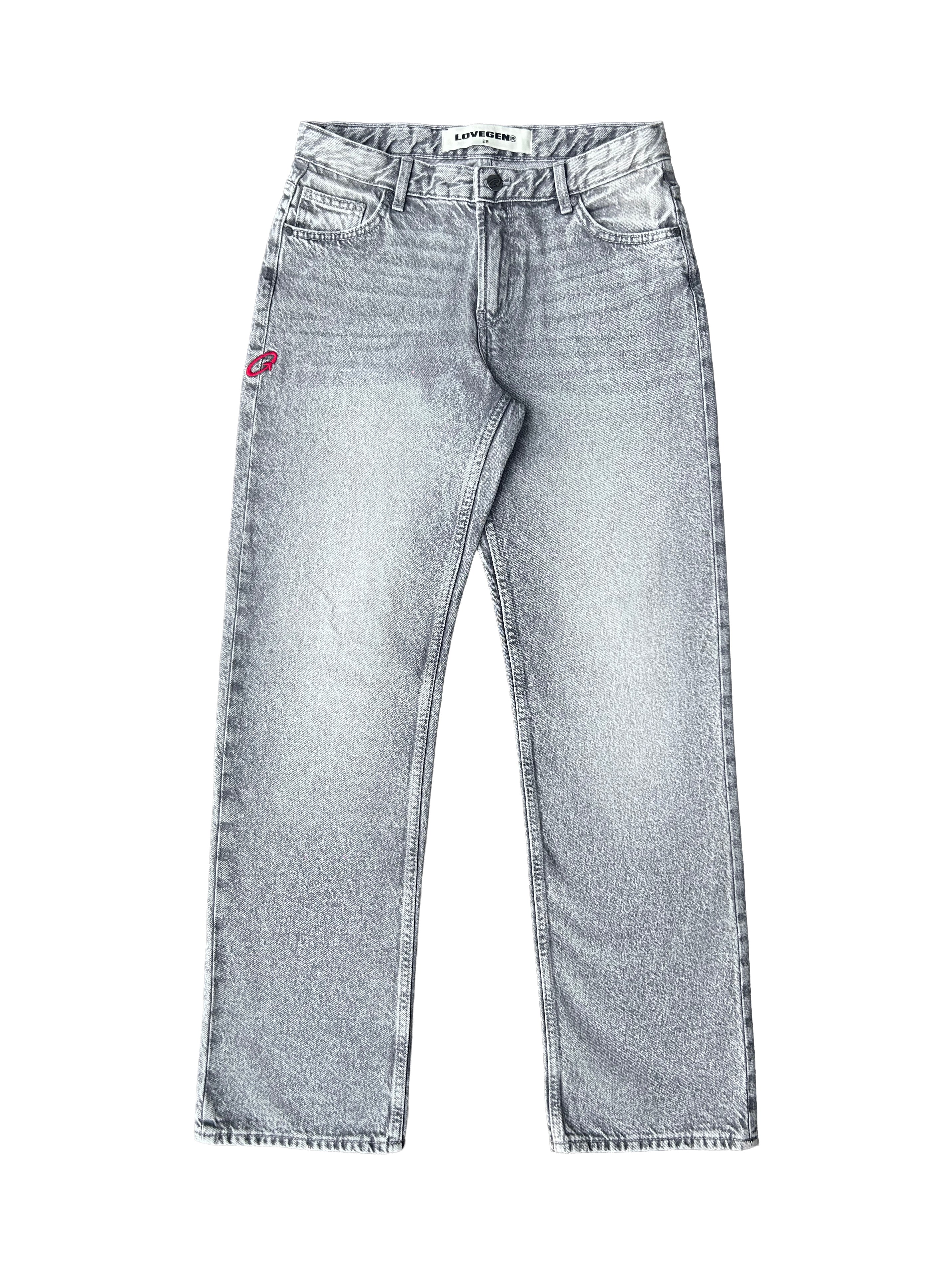 Men's Straight Wide Jeans Grey