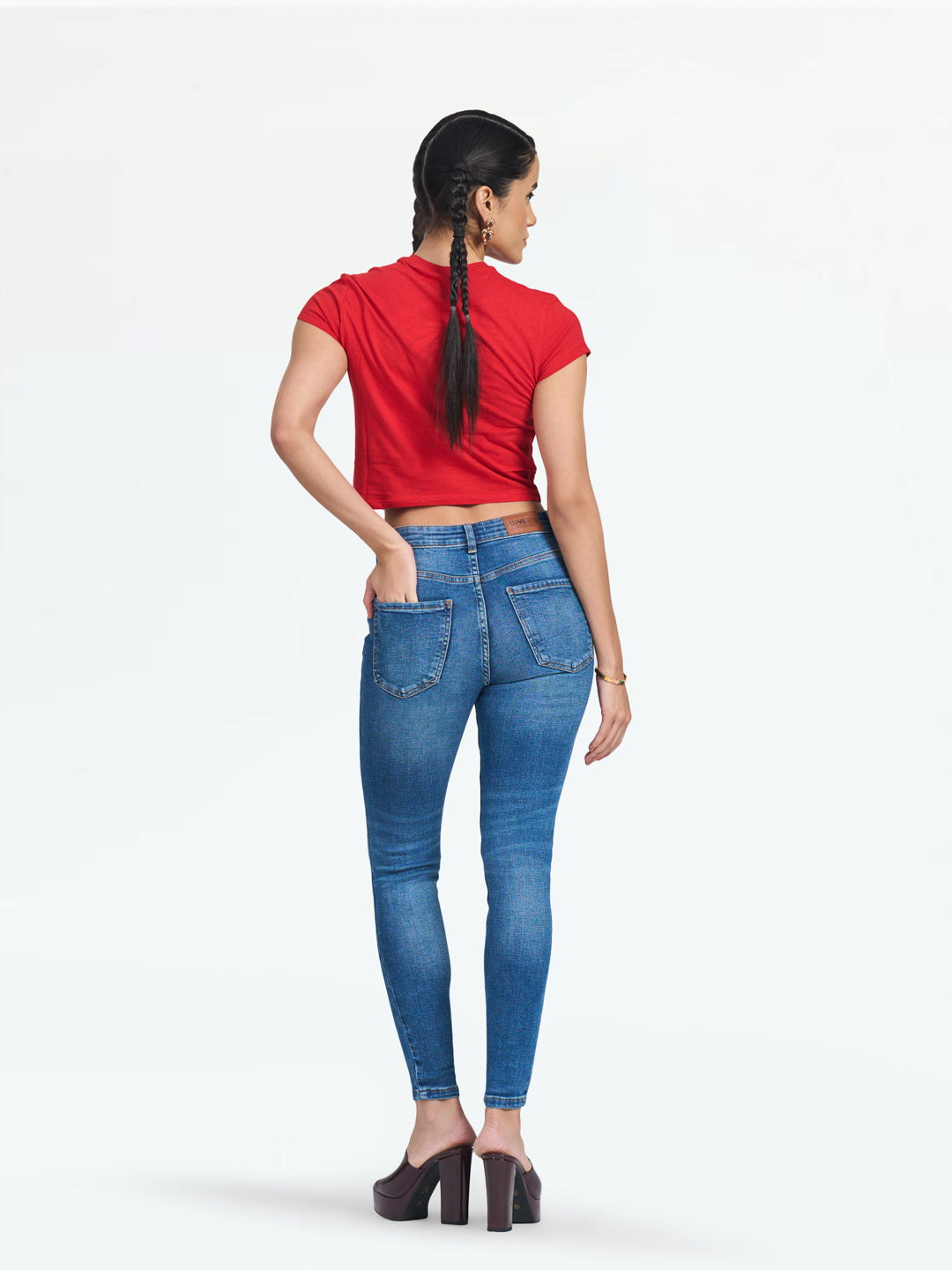 Dark Mid Blue Ibiza Highwaist Basic Skinny Fit Jeans