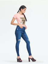 Women's Peach Nora Regular Fit Tee