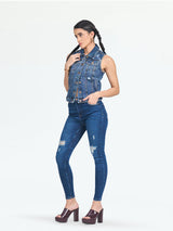 Women's Light Blue Denim Vest