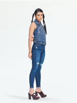 Women's Light Blue Denim Vest