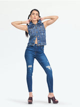 Women's Light Blue Denim Vest