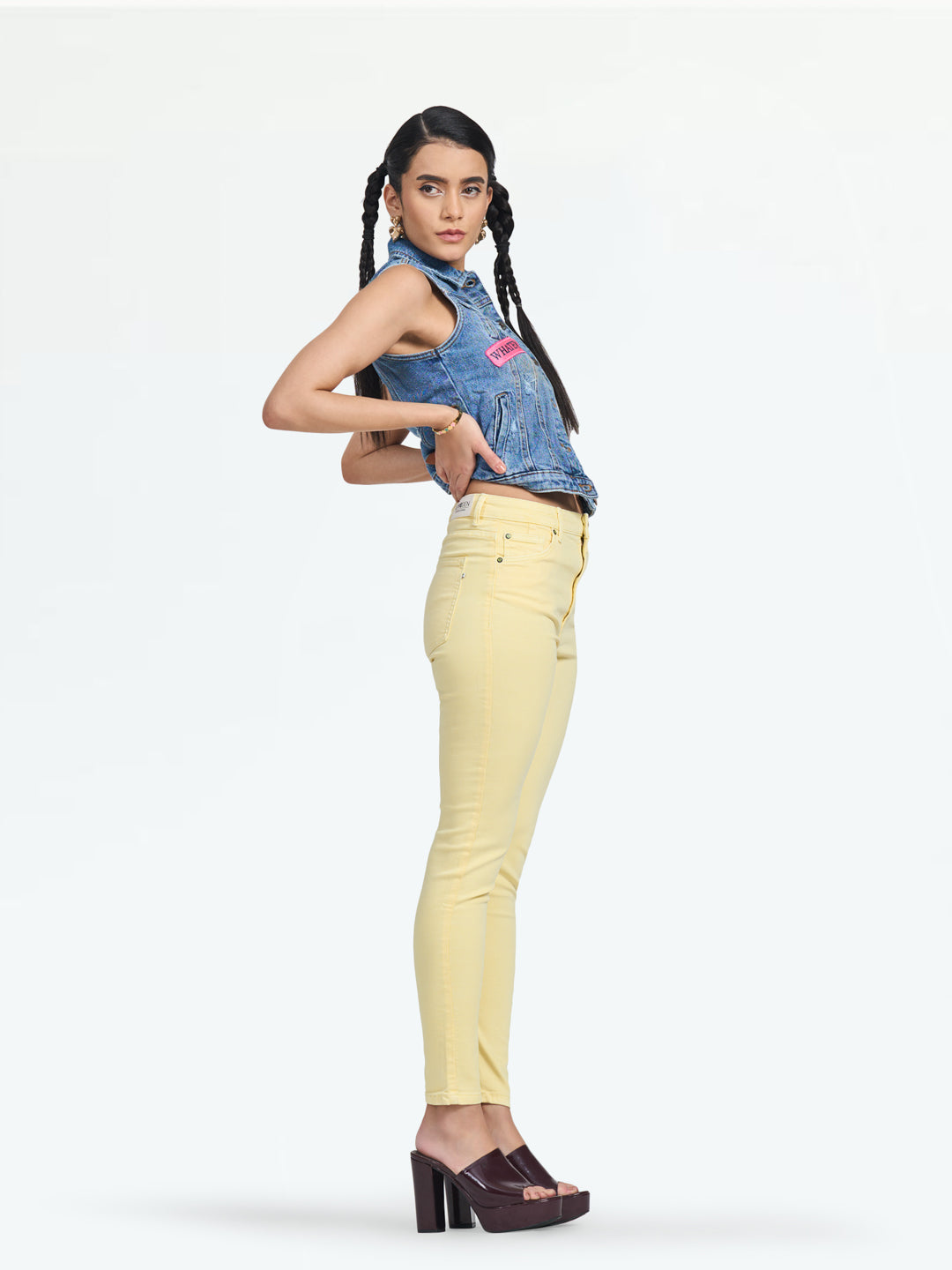 Women's High-Waist Lime Skinny Jeans