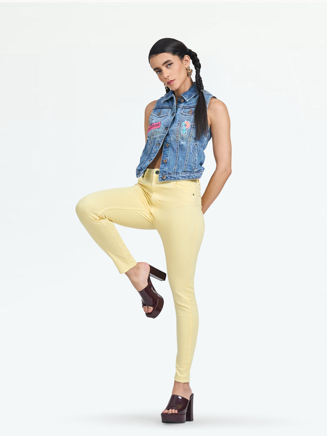 Women's High-Waist Lime Skinny Jeans