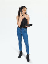 Women's Mid Blue Vienna Highwaist Skinny Jeans