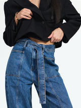 Women's Dark Blue Zurich Belted Cotton Jogger