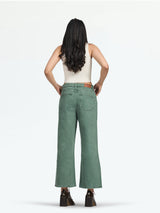 Women's Khaki Seattle Cropped Wide Leg Jeans