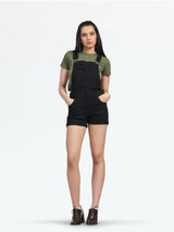 Women's Black Short Dungaree