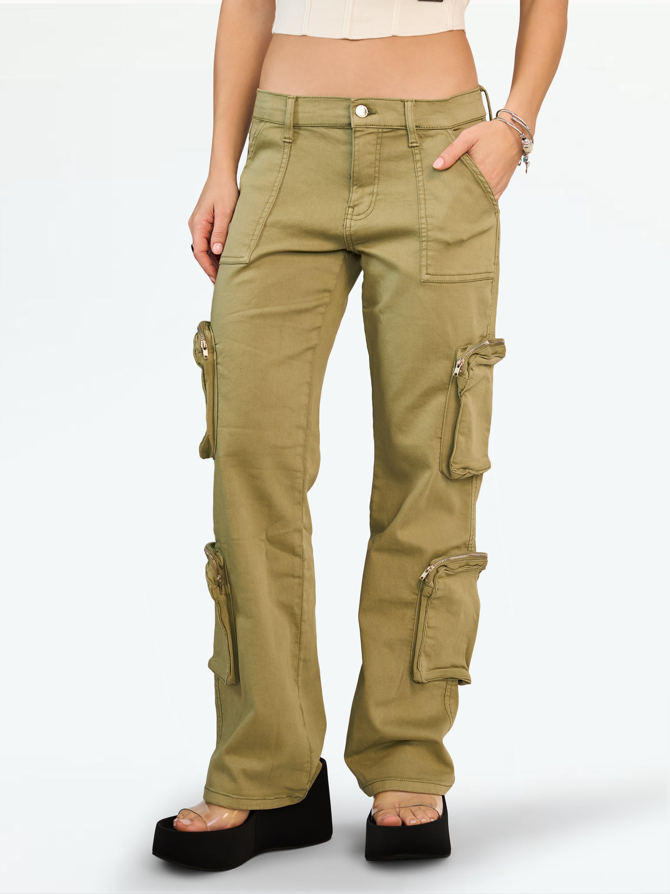 Olive Baggy Cargos