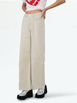 Basic Wide Leg Beige Jeans