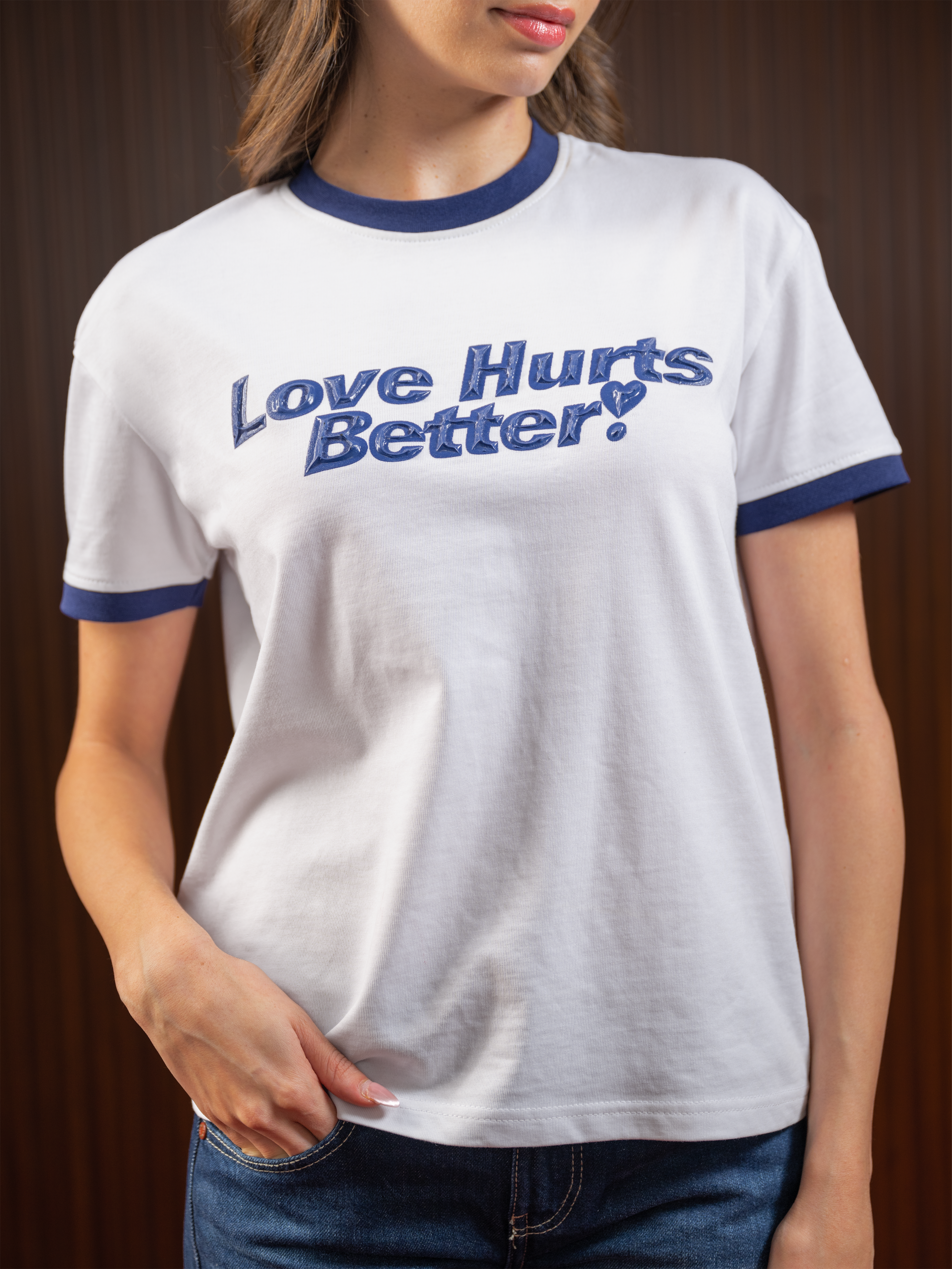 WOMEN'S RINGER TEE WHITE