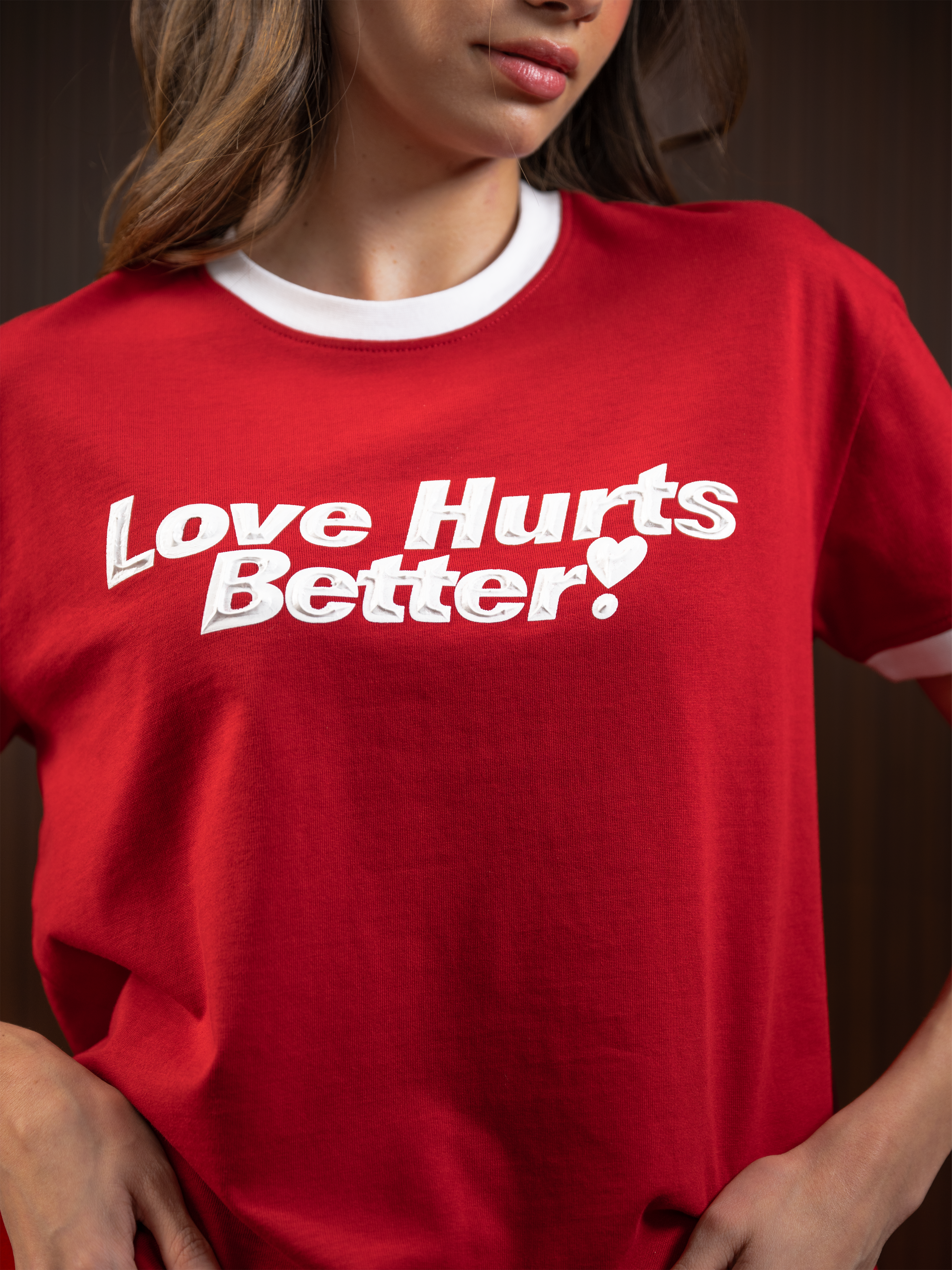 WOMEN'S RINGER TEE RED