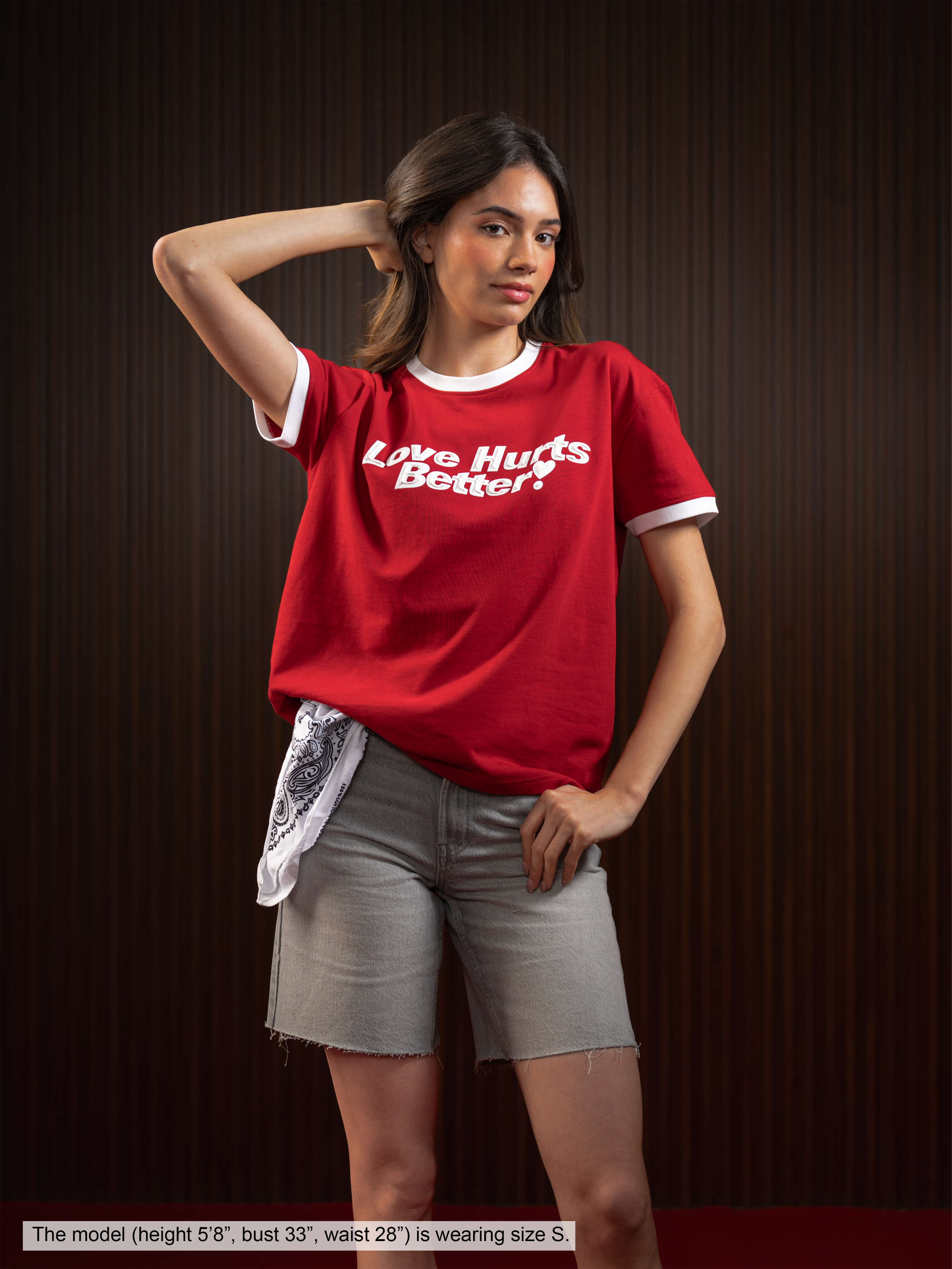WOMEN'S RINGER TEE RED