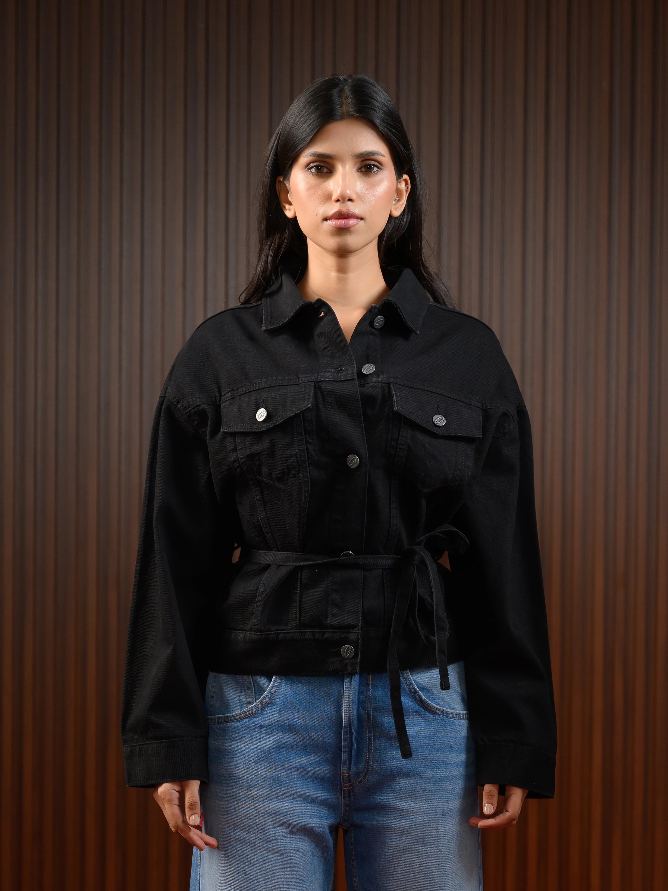 CINCH DENIM JACKET BLACK