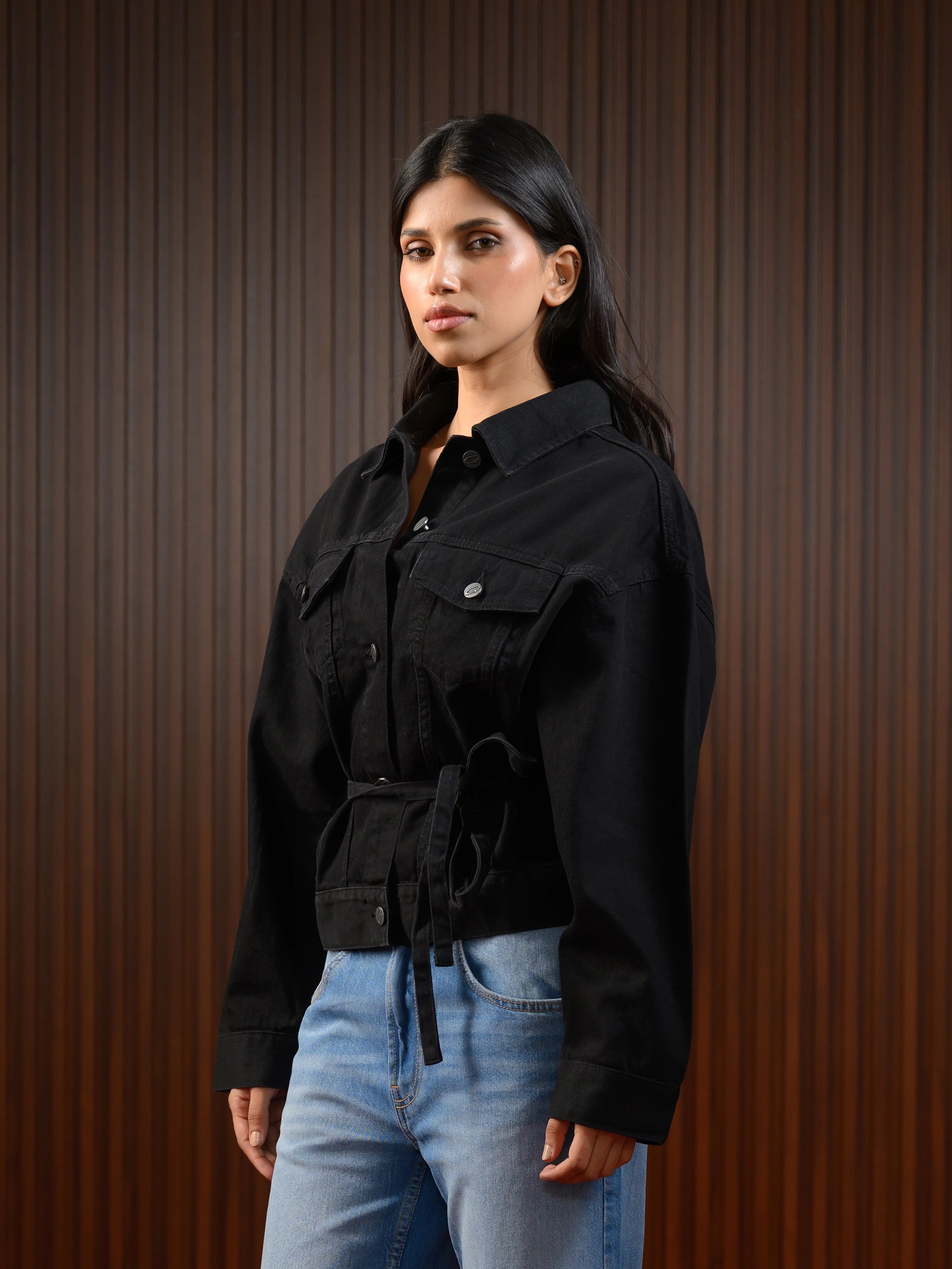 CINCH DENIM JACKET BLACK