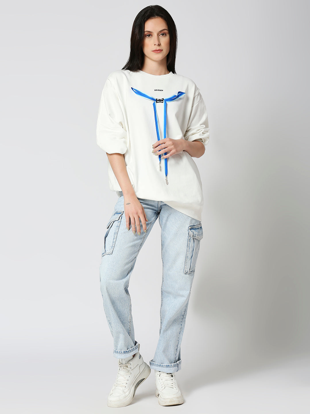 Women’s Oversized White Sweatshirt