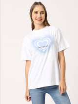 Ivory White Basic Oversized Women T-shirt