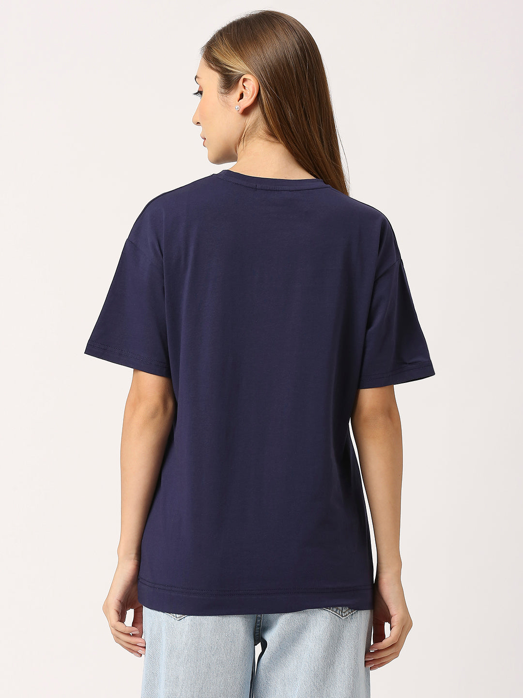 Royal Blue Basic Oversized Women T-Shirt
