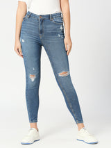 Dark Mid Blue Ibiza Highwaist Skinny Fashion Jeans