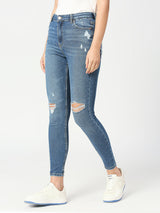 Dark Mid Blue Ibiza Highwaist Skinny Fashion Jeans