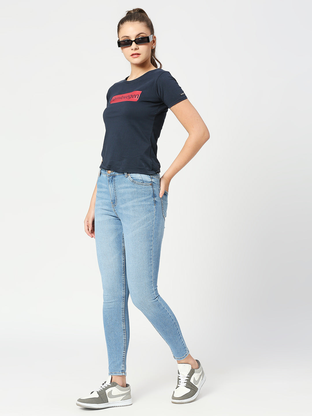 Women's Mid Blue Ibiza Highwaist Skinny Fashion Jeans