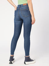 Women's Vintage Dark Blue Ibiza Highwaist Skinny Fashion Jeans