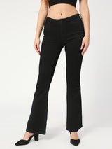 Women's Black Madrid Long Flare Jeans