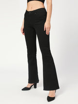 Women's Black Madrid Long Flare Jeans