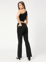 Women's Black Madrid Long Flare Jeans