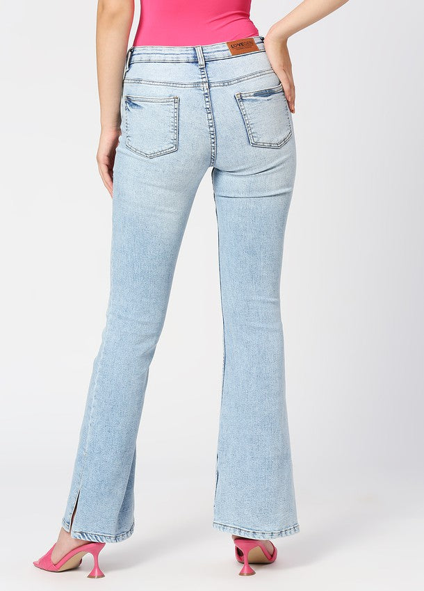 Buy bell bottom blue jeans for women