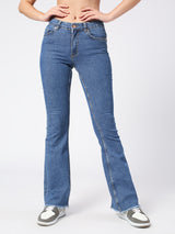 Women's Mid Blue Madrid Flare Jeans