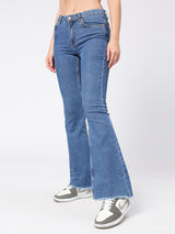 Women's Mid Blue Madrid Flare Jeans