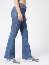 Women's Mid Blue Madrid Flare Jeans