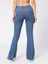 Women's Mid Blue Madrid Flare Jeans