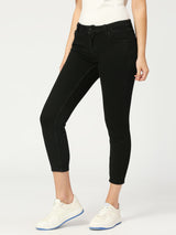 Milan Skinny Black Knee Cut Jeans