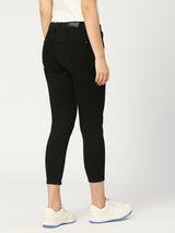 Milan Skinny Black Knee Cut Jeans