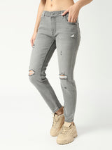 Women Skinny Fit High-Rise Mildly Distressed Jeans