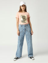 Women's Mid Blue Munich Cargo Jeans