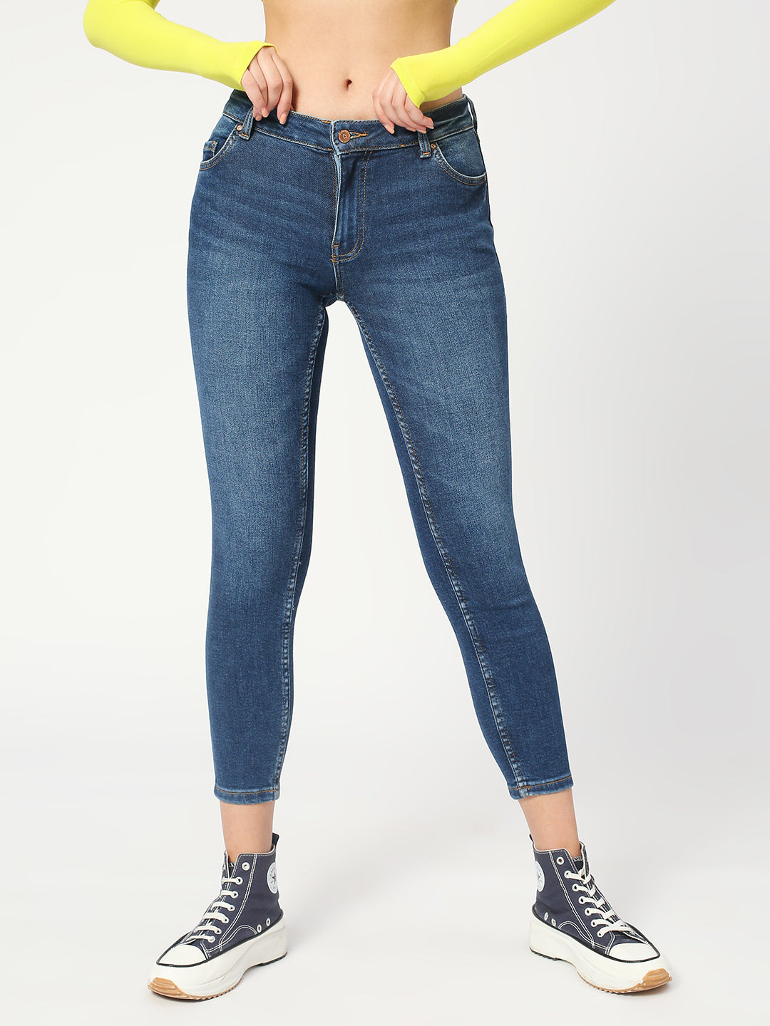 Women's Dark Blue Paris Highwaist Skinny Jeans