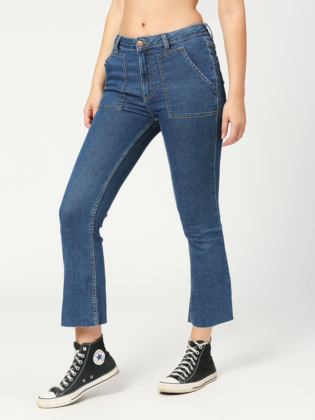 Women's Dark Blue Phoenix Cropped Jeans