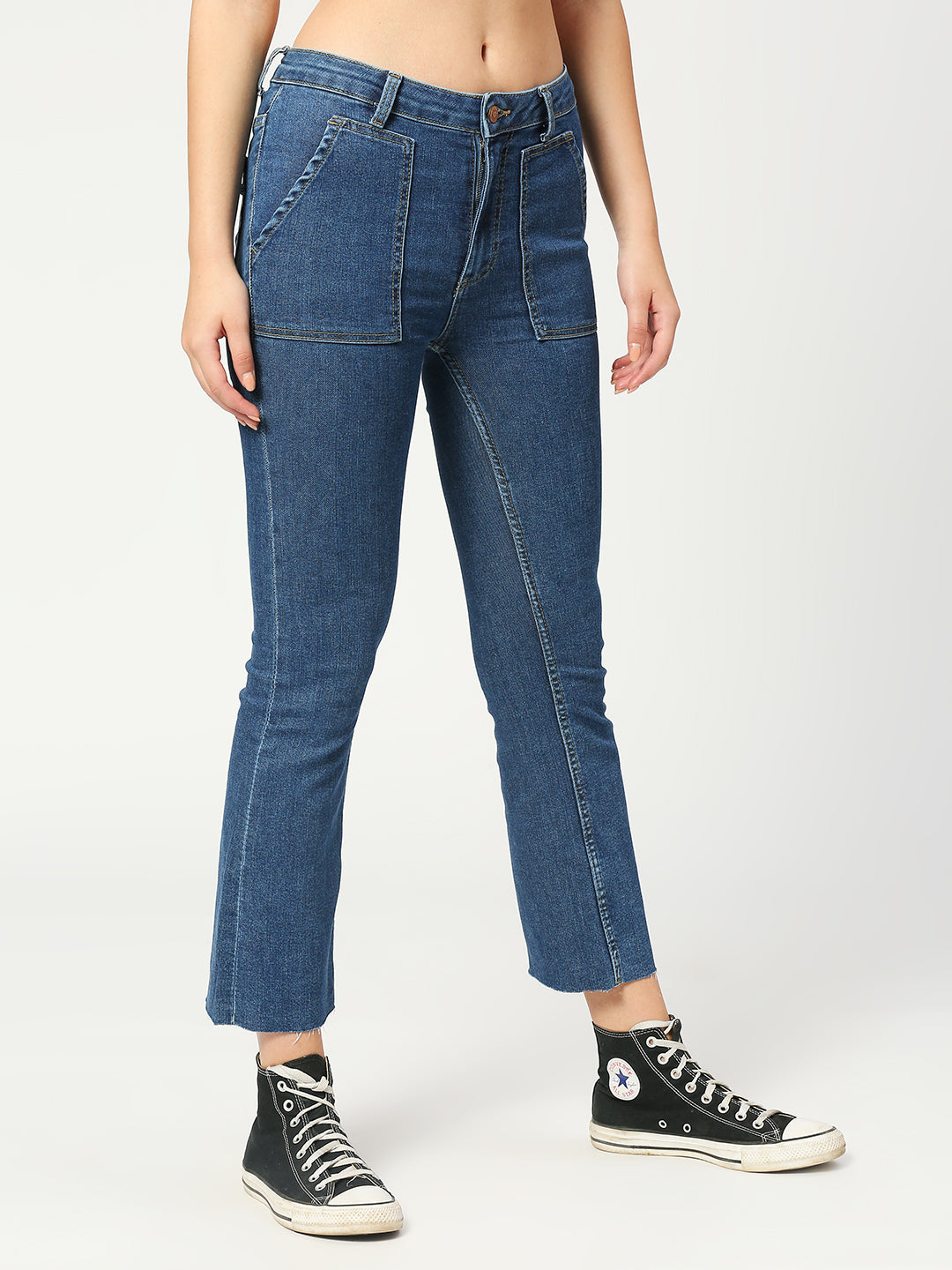 Women's Dark Blue Phoenix Cropped Jeans