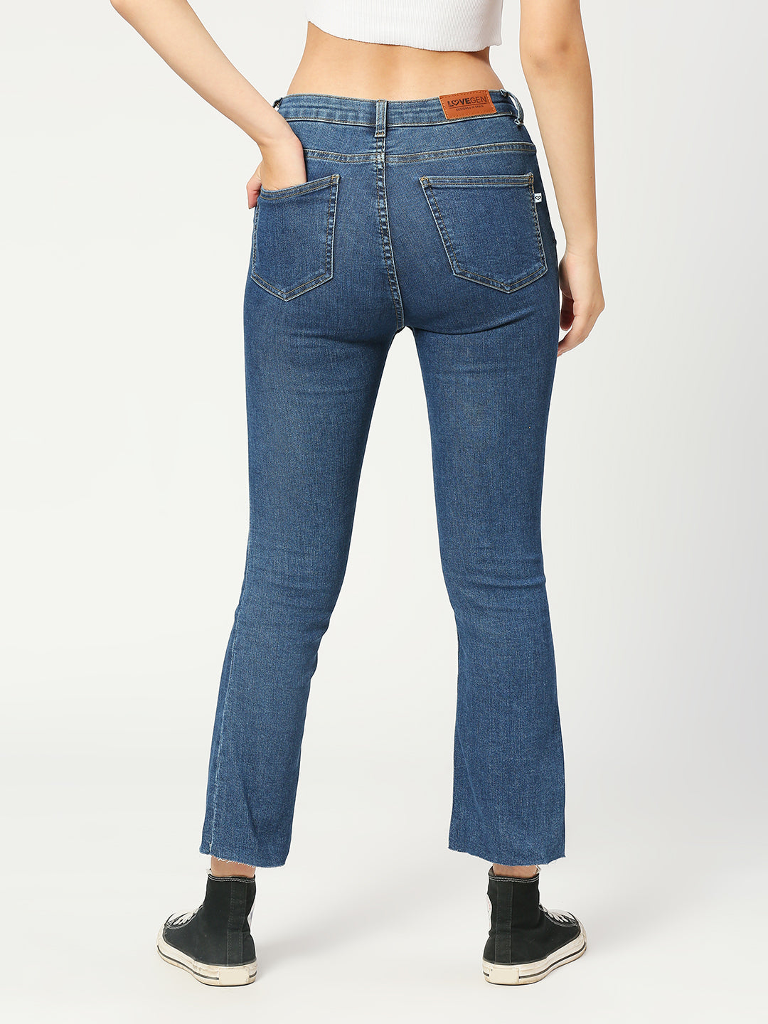 Women's Dark Blue Phoenix Cropped Jeans