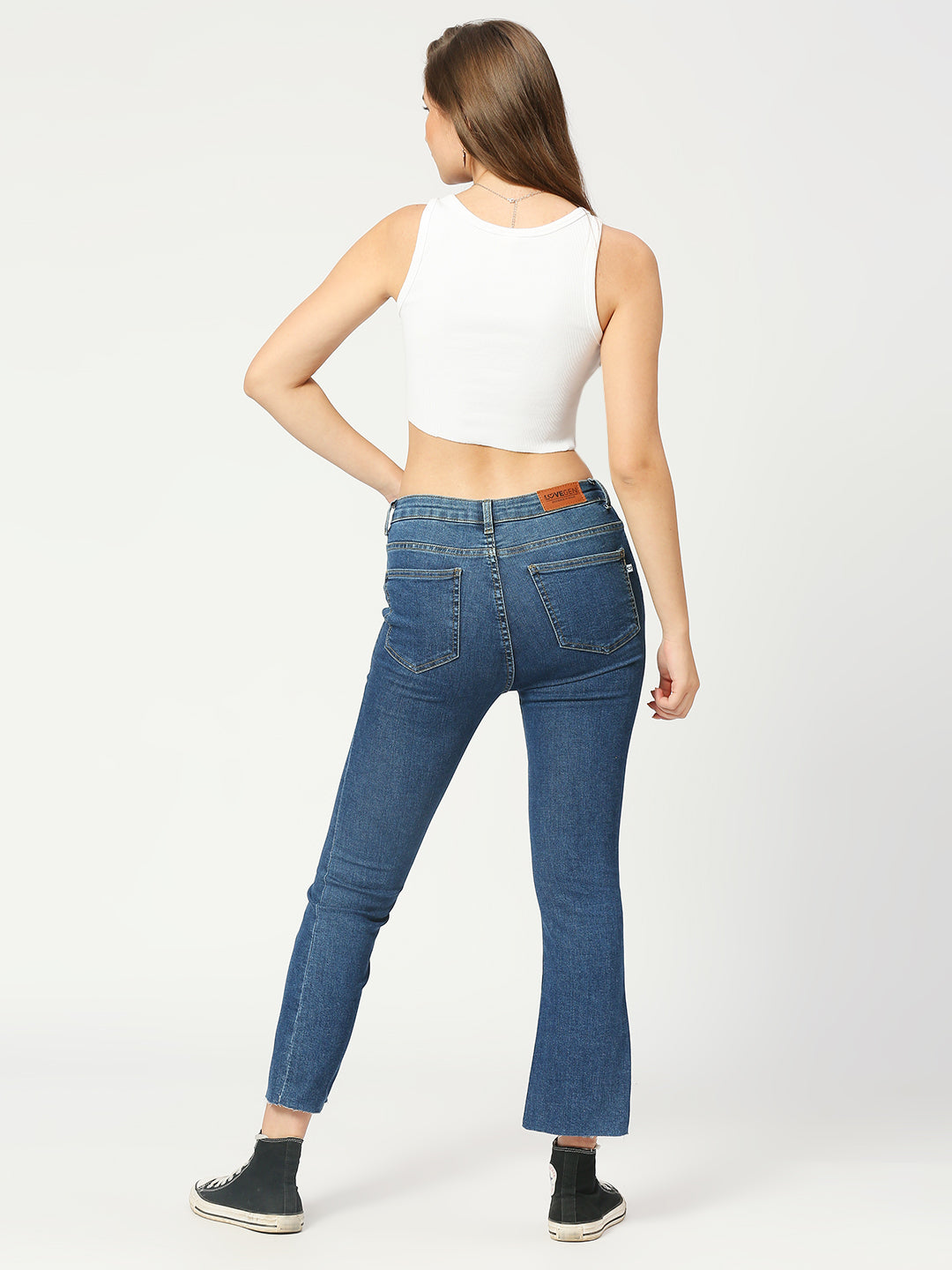 Women's Dark Blue Phoenix Cropped Jeans